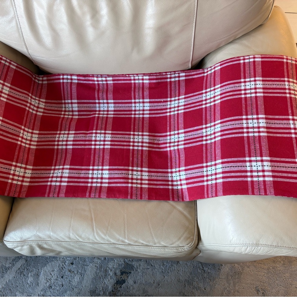 90 inches!!! Harvest table Plaid Red and White Holiday Table Runner #farmhouse